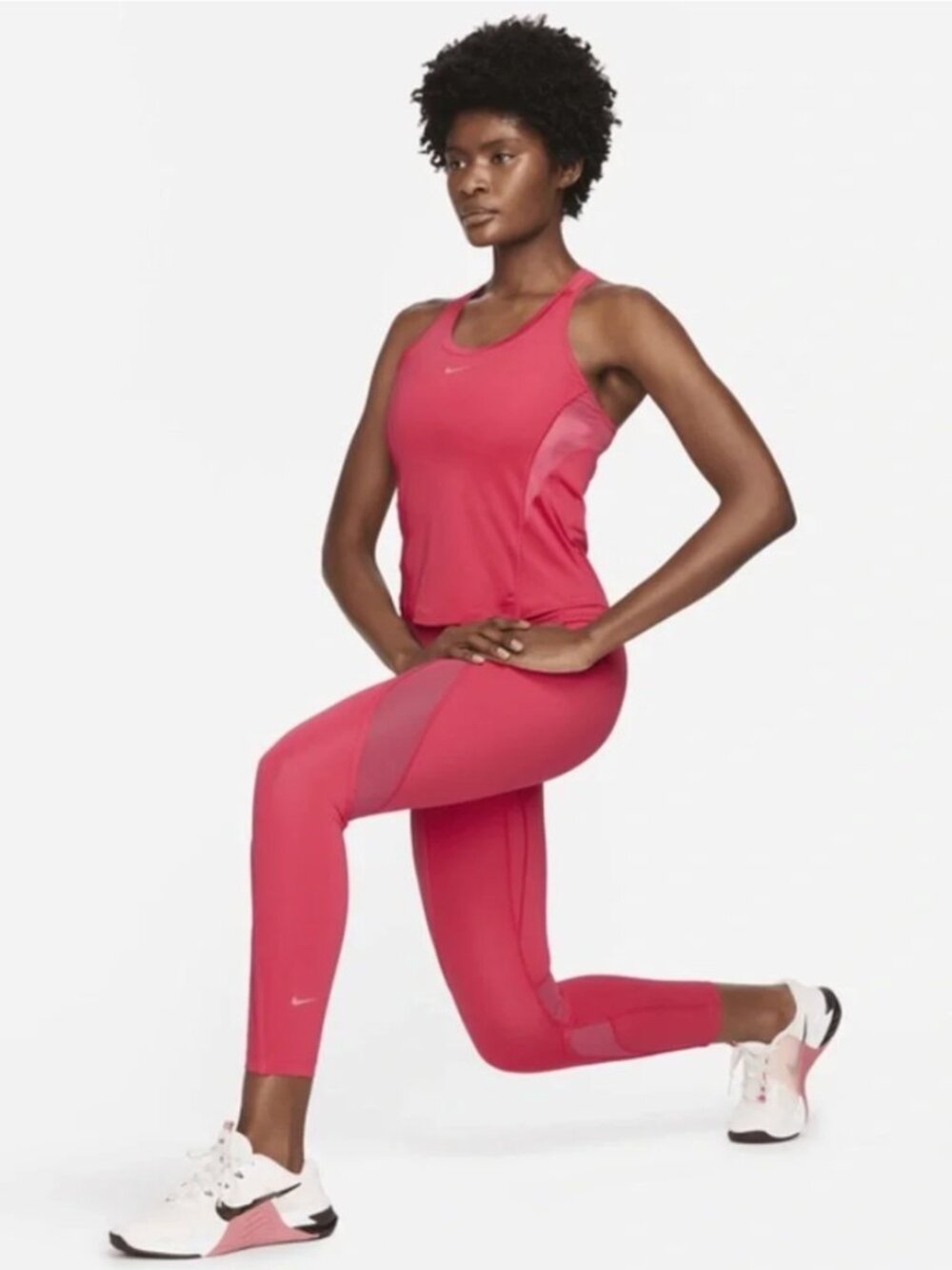 Nike One Coral Pink High Rise 7/8 Legging with Mesh Paneling Small NWT